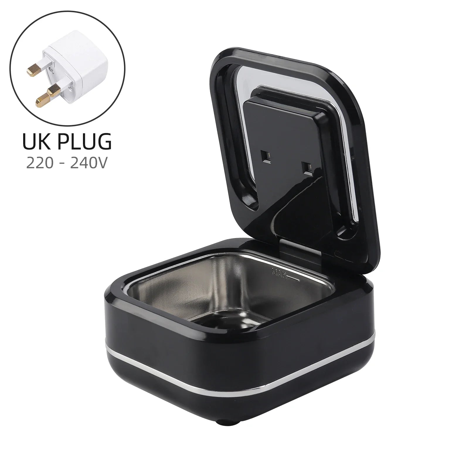 Household Ultrasonic Cleaner Ultrasound Jewelry Cleaner UV Light Sterilization Ultrasonic Dentures Retainer Washing Machine