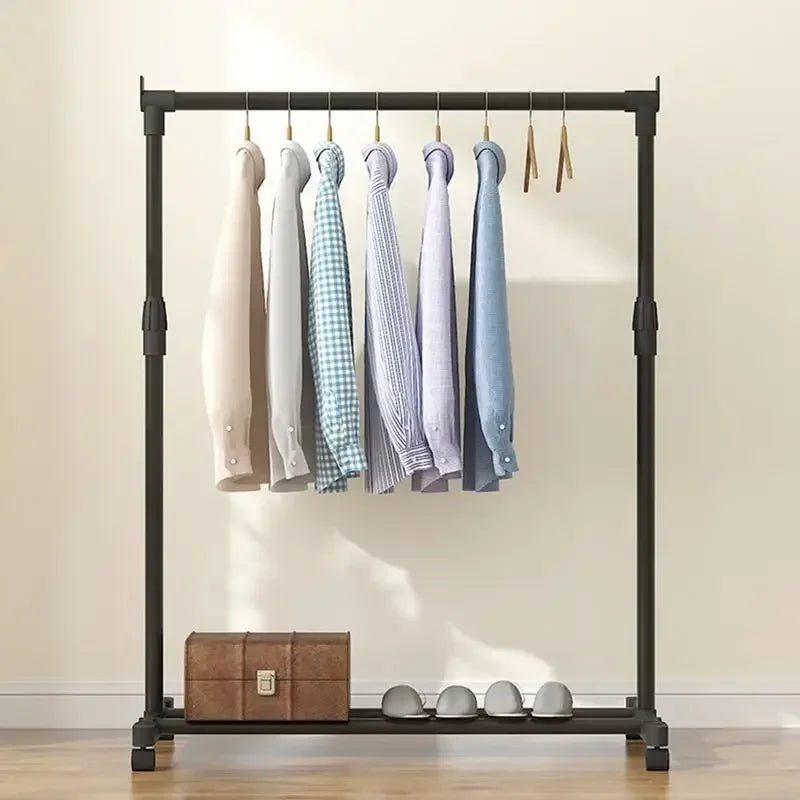 Movable Drying Rack with Wheels, Telescopic Metal Drying Rack, Adjustable Drying Rack for Laundry