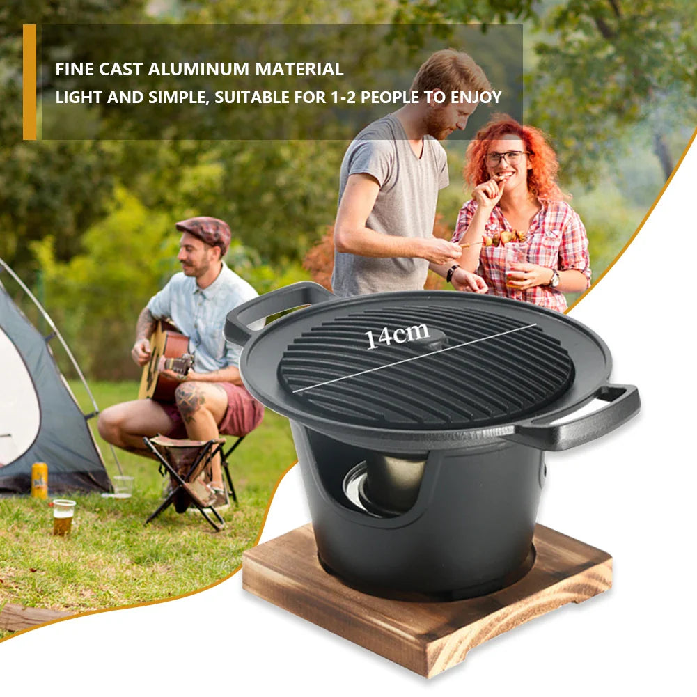 Mini Barbecue Stove Detachable Japanese Alcohol Stove Non-stick BBQ Grill Furnace Roasting Meat Tool for Picnic Camping Stove