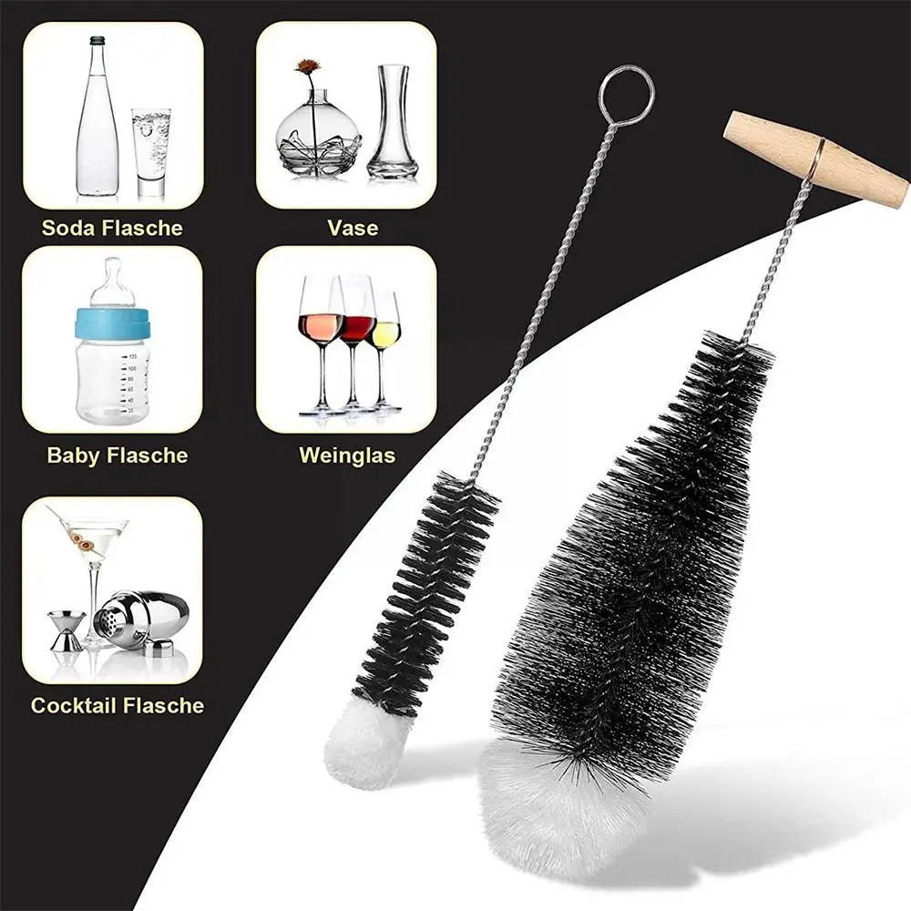 Soda Stream Bottle Brush With Beechwood Handle Glassware Jars Cleaner Kitchen Cleaning Tool Drink Bottle Cup Cleaning Brush