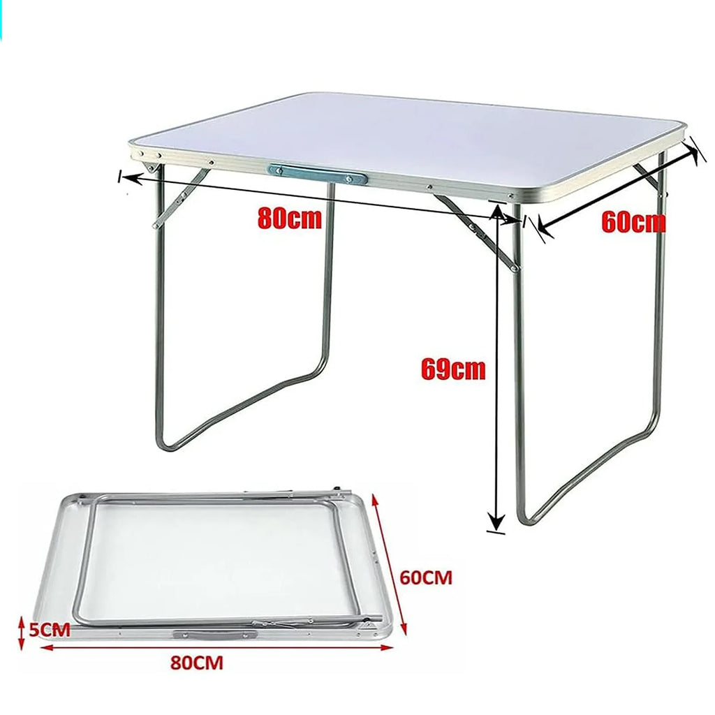 EFAN Folding Table 6FT/80CM Portable Aluminium Party Kitchen BBQ Trestle Outdoor Tool for Camping Picnic Garden Study Writing