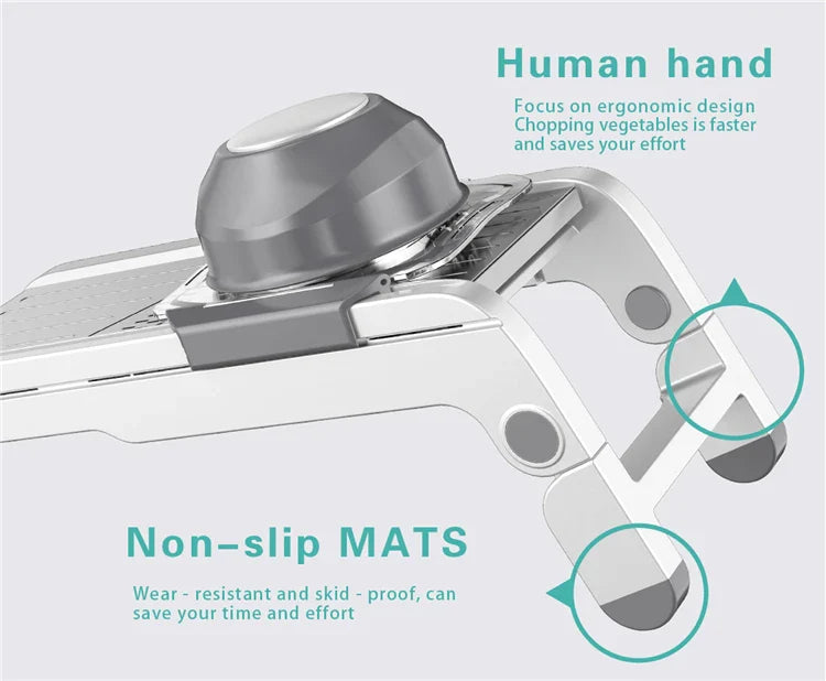 LMETJMA Ultra Sharp Mandoline Slicer Upgraded Vegetable Slicer Kitchen Adjustable Thickness Food Cutter Slicer Dicer KC0450