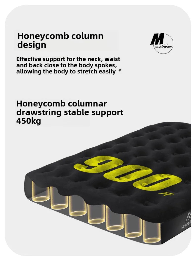 MOUNTAINHIKER 2025 Interior Air Mattress Glamping Mats PVC Inflatable Sleeping Mattress 1/3 Person Camping Bed Mat Built-in Pump