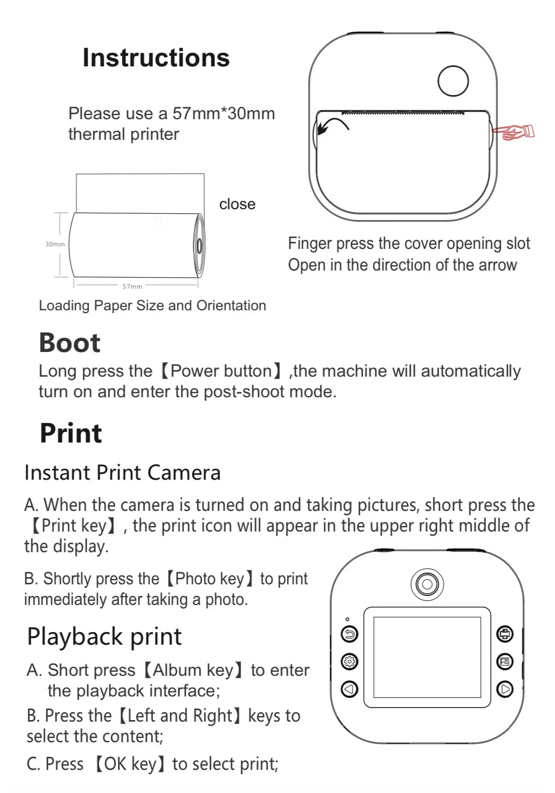 Hot Selling M2 Children Instant Thermal Printing Camera Children Drawing Toy Birthday Christmas Gift