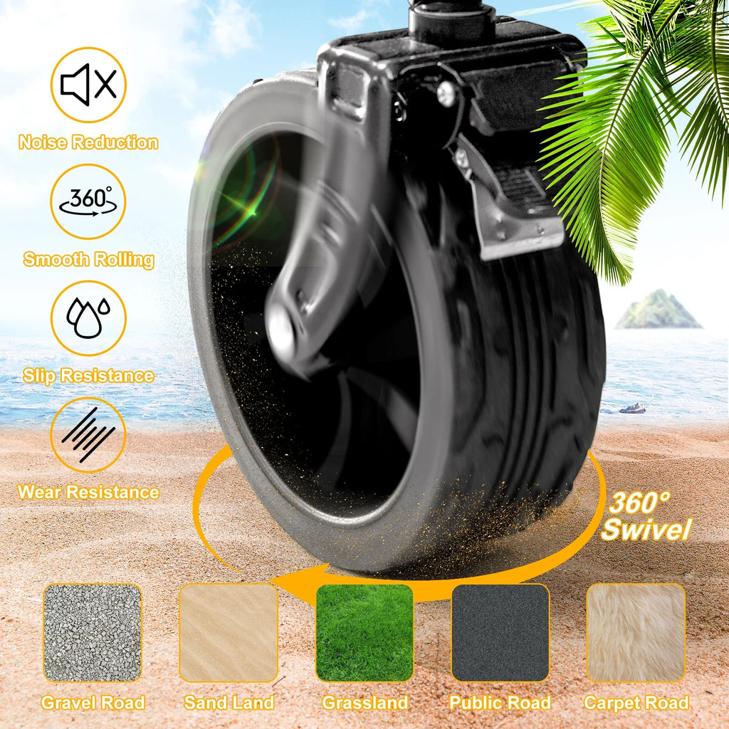 Camping Trolly Cart on Wheels 122L Folding Wagon Portable Beach Cart Collapsible for Outdoor Garden Picnic Shopping Fishing