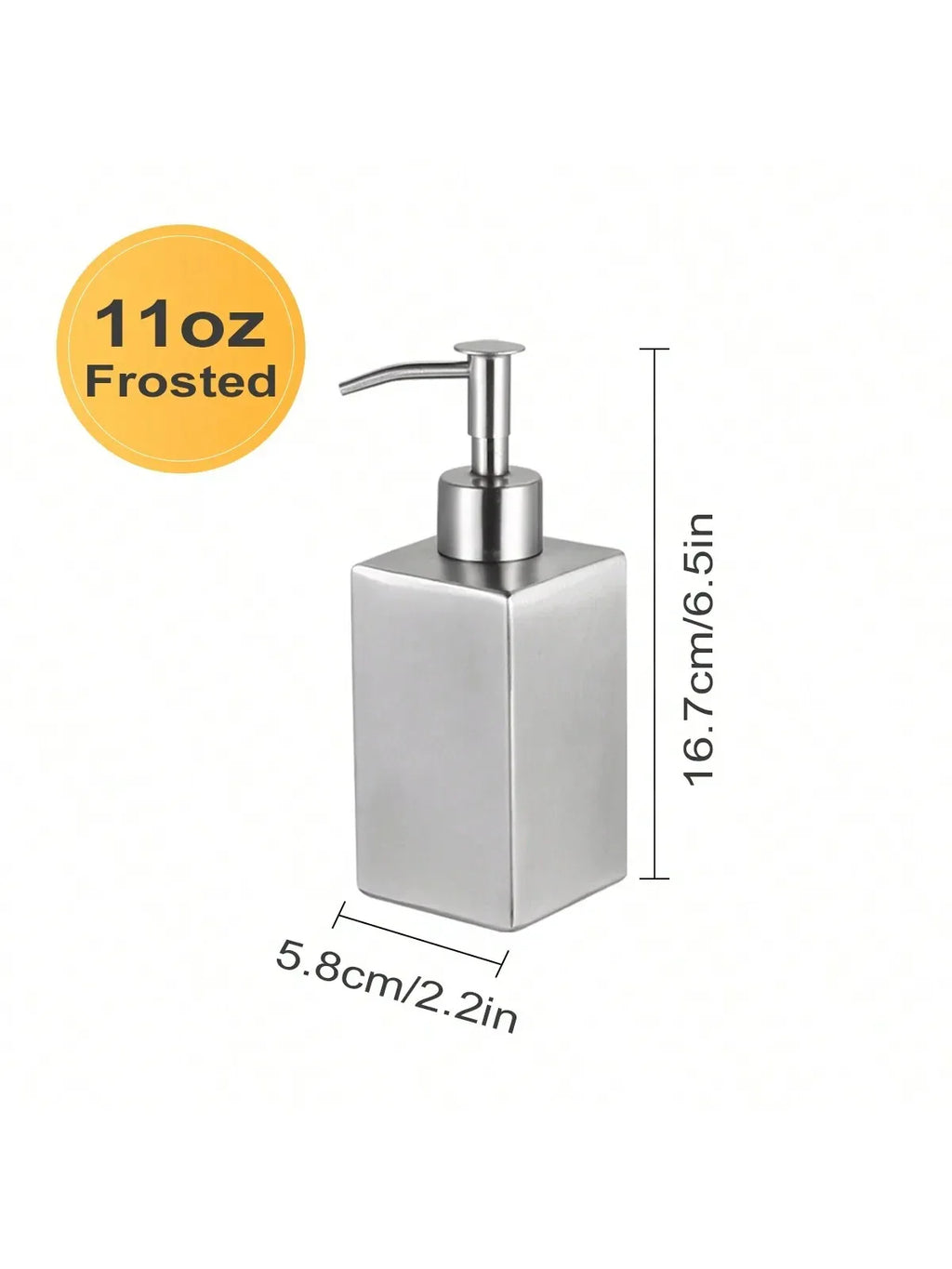 Leeseph Stainless Steel Soap Dispenser, Refillable Pump Bottles Liquid Soap Dispenser, for Kitchen Sink, Countertop, Bathroom
