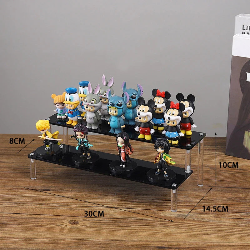 Acrylic Riser Display Stand Perfume Organizer Shelves for Amiibo Funko Figures Toys Cupcake Desserts Collection Cosmetic Jewelry