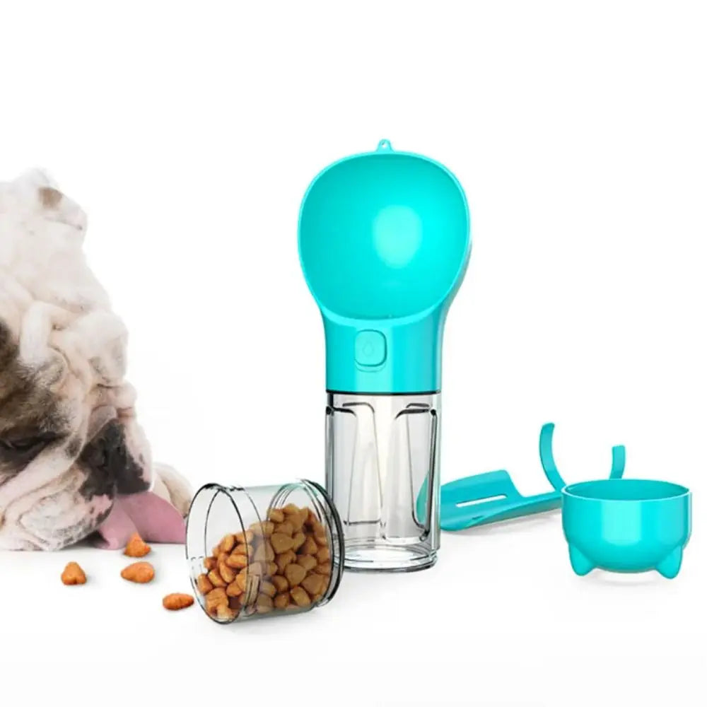 300/500ml Pet Water Food Dispenser 3 in 1 with Trash Bag Box and Shovel Pet Dog Water Bottle Leak Proof Dog Food Feeder