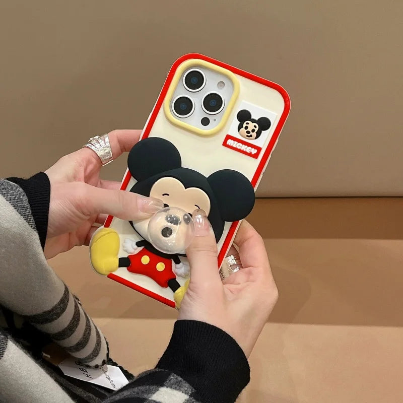 Baby pacifier Mickey Mouse Phone Case for iPhone 13 14 15 16 Pro Max 12promax DISNEY blow bubbles Soft silicone Cover Capa