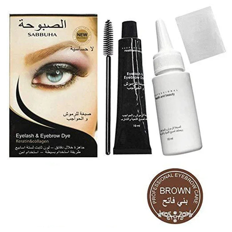 Professional Eyelash Eyebrow Dye Gel - 15-Minute Fast Tint Brown Black Color Cream Kit
