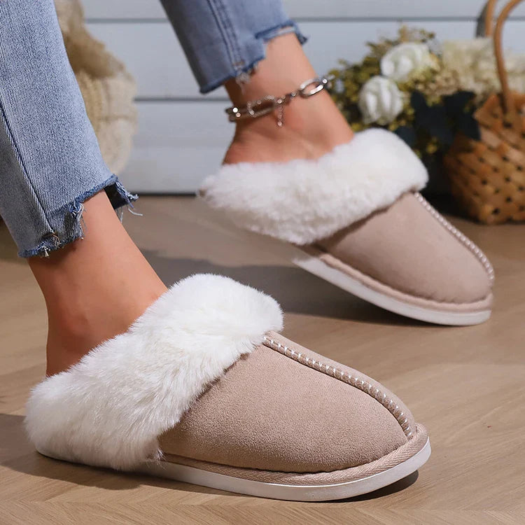 Furry Home Slippers Women 2024 Winter Designer Shoes Ladies Flats Casual Warm Plush House Fur Slides Couple Footwear Large Size