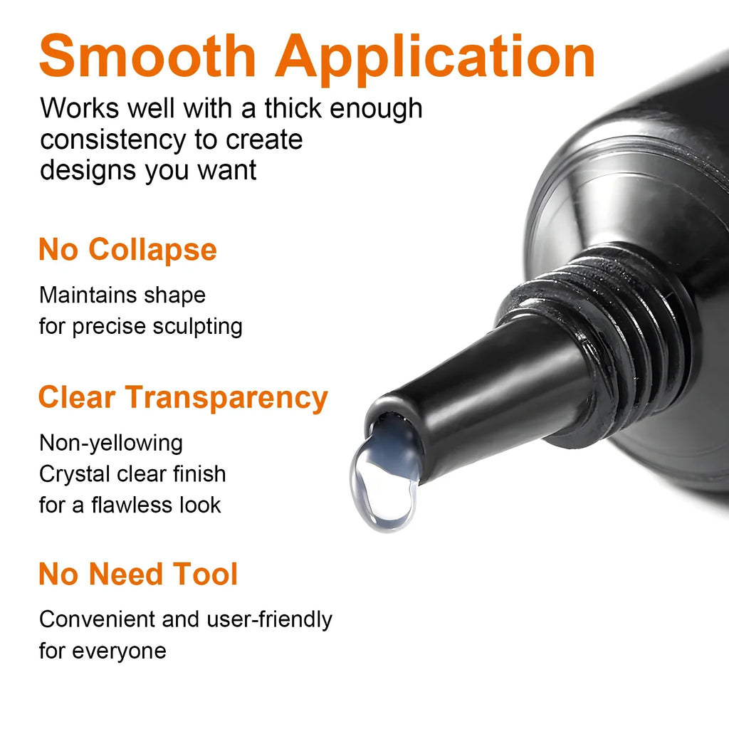 3pcs 3D Nail Art Gel - DIY Designs,Waterproof Sculpting gel，Waterproof Nail Art Design Gel for Intricate Carvings & Shapes 10ml