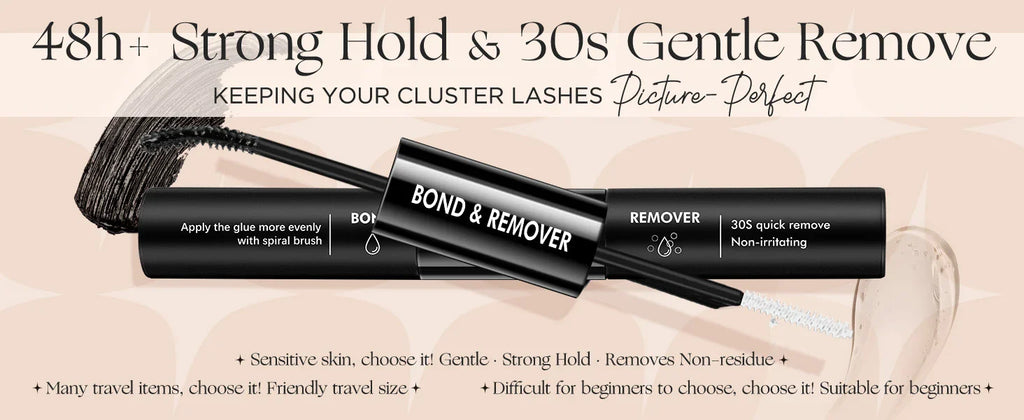 EASITENSION Glue False Eyelashes New Double Heads 2 In 1 Bond and Seal Lash Glue ,Waterproof Long Lasting