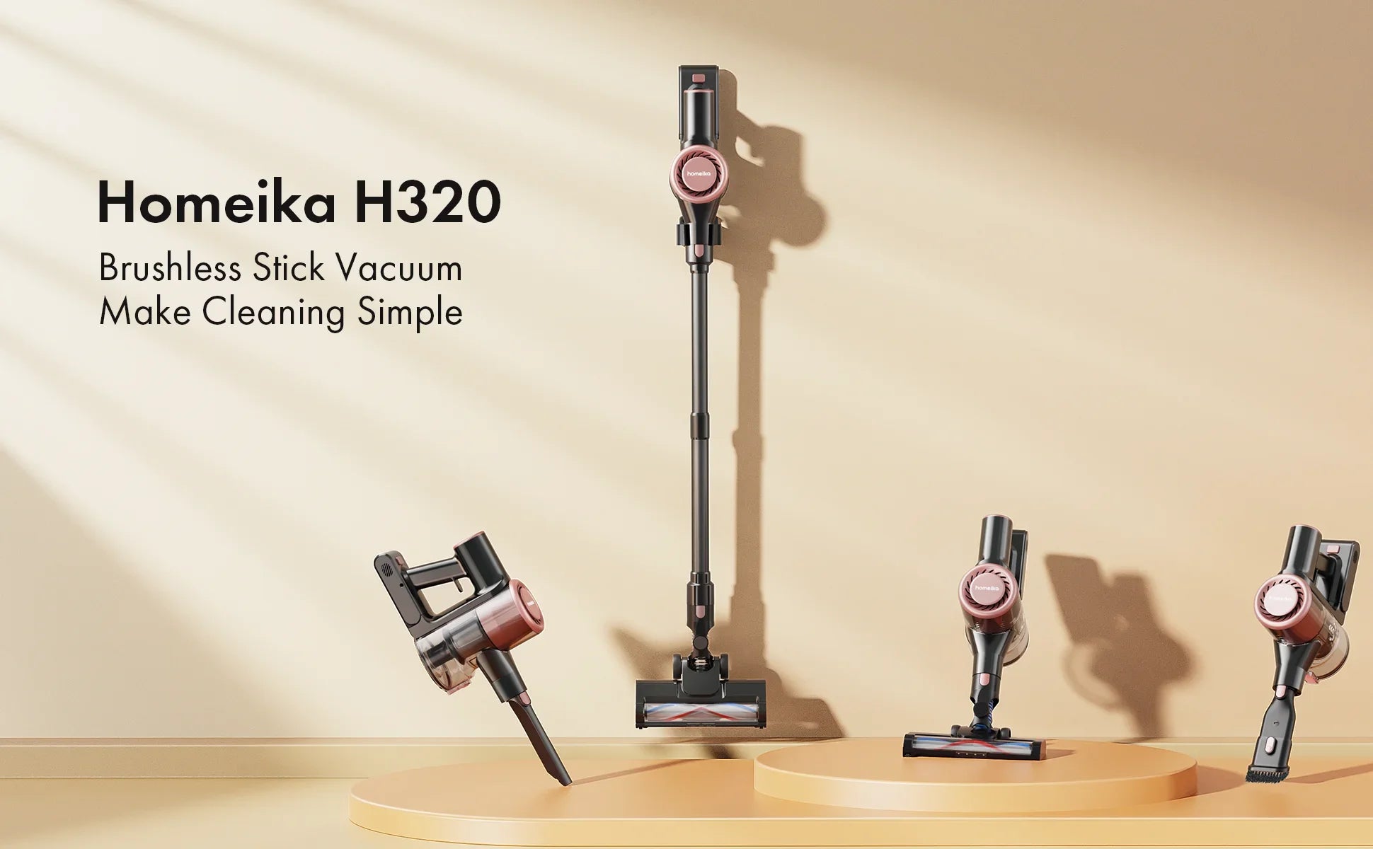 Homeika Cordless Vacuum Cleaner,28KPA 55mins Powerful Suction 8-in-1 LED Display,One-Click Dust Emptying for Pet Hair/Allergies