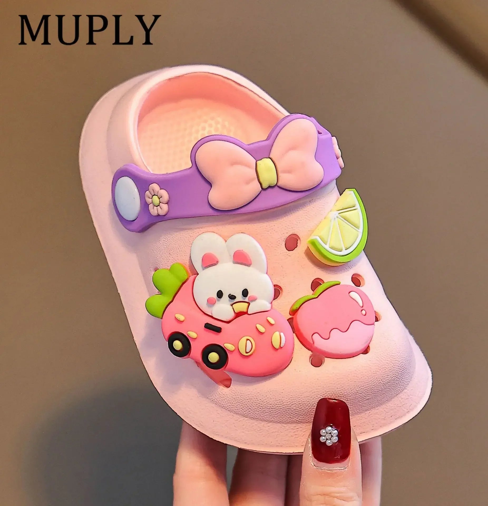 Summer Children Garden Clogs Shoes Boys&Girls Beach Sandal Kids Lightweight Breathable Cute Cartoon Slip Baby Slippers