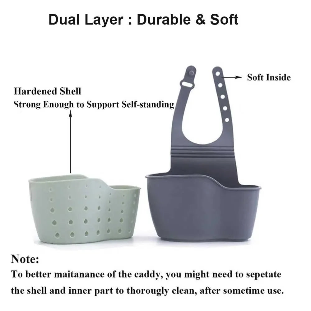 Home Storage Drain Basket Kitchen Sink Holder Adjustable Soap Sponge Shlf Hanging Drain Basket Bag Kitchen Accessories