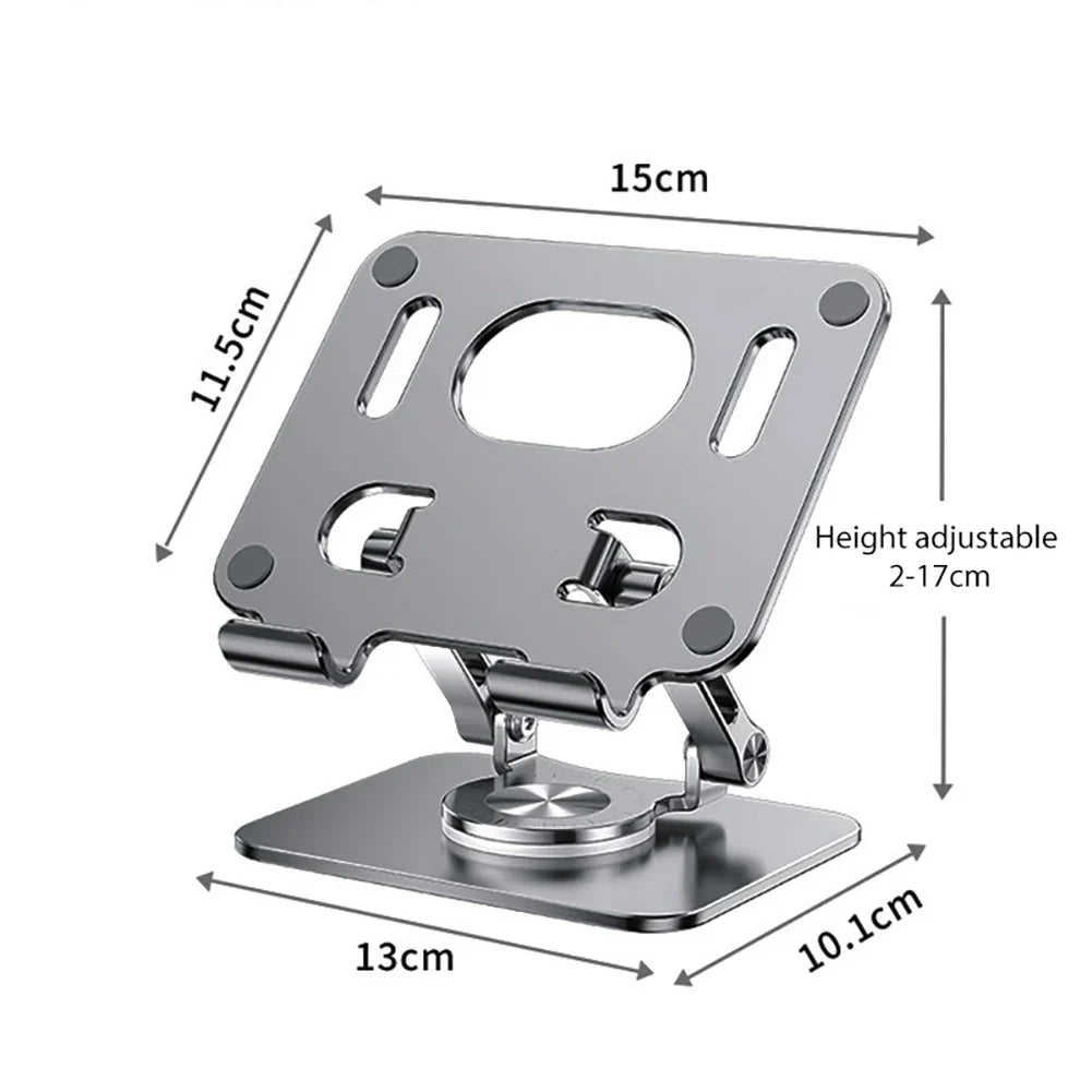 Foldable Bracket Stand 360 Degree Rotating Hollowed Tablet Holder Anti Slip Tablet Holder Desk Height Adjustable for 4.7-12 Inch