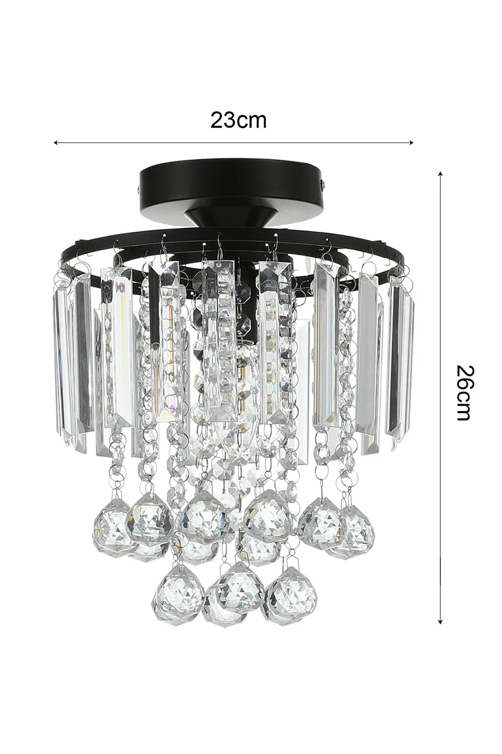 KOMORE Crystal Mount Ceiling Light 23cm /25cm / 30cm Dia for Living Room, Bedroom, Kitchen