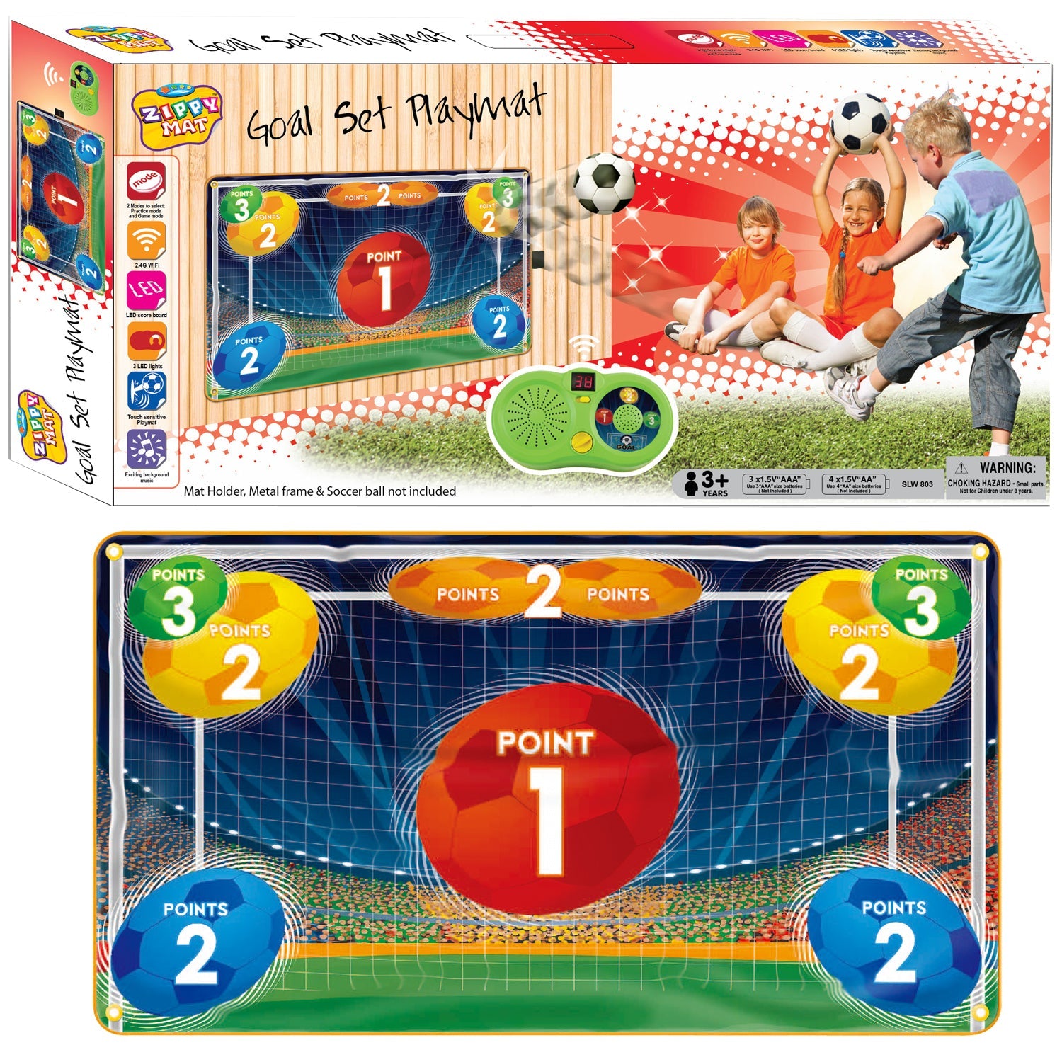 Kids Electronic Football Goal Set Playmat