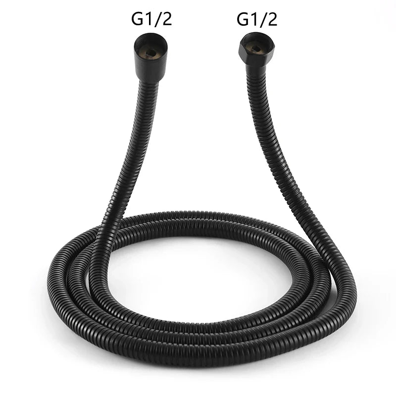 2m/2.5m/3m Black Silver 304 Stainless Steel Shower Hose High Quality Encryption Hose G1/2 Shower Tube Bathroom Accessories