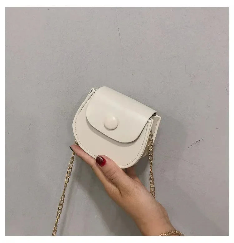Fashion Kids Children PU Leather Shoulder Bag Lovely Baby Girls Mini Chain Coin Purse Cute Princess Crossbody Bags Small Wallet