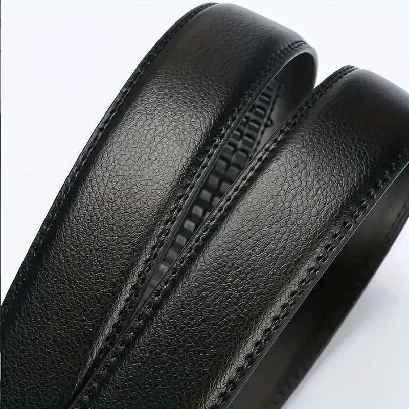 Fashion Business Men'S Belt Genuine Luxury Brand Metal Buckle Belt High-Quality PU Leather Soft Belt With Cargo Pants Jeans