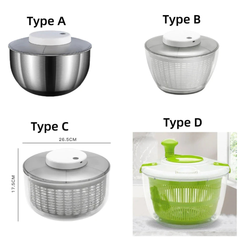 Stainless steel Vegetable Dehydrator Electric Cleanse Dryer Strainer Fruit and Vegetable Dry Wet Separation Dehydrator Kitchen