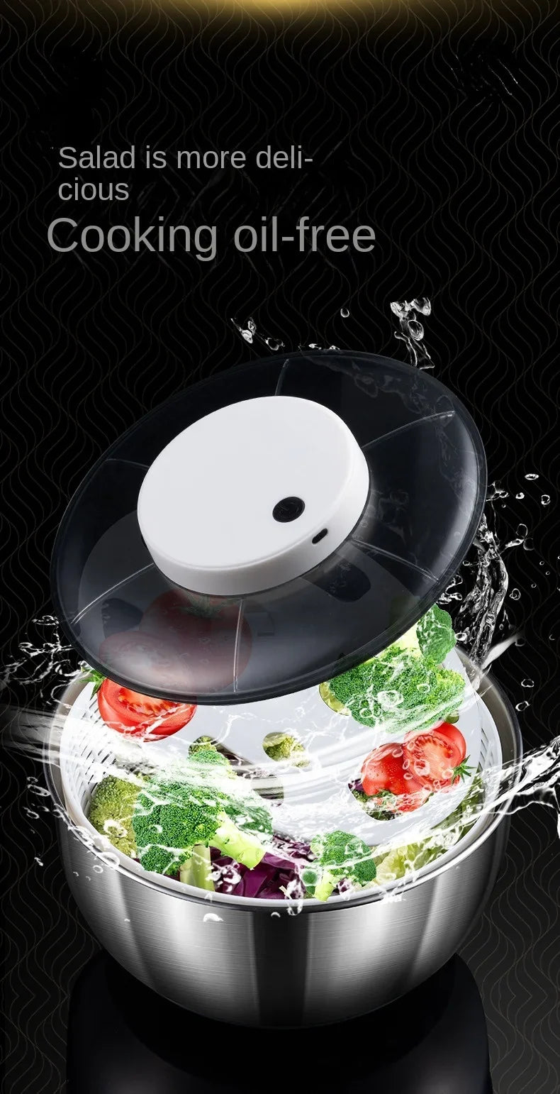 Stainless steel Vegetable Dehydrator Electric Cleanse Dryer Strainer Fruit and Vegetable Dry Wet Separation Dehydrator Kitchen