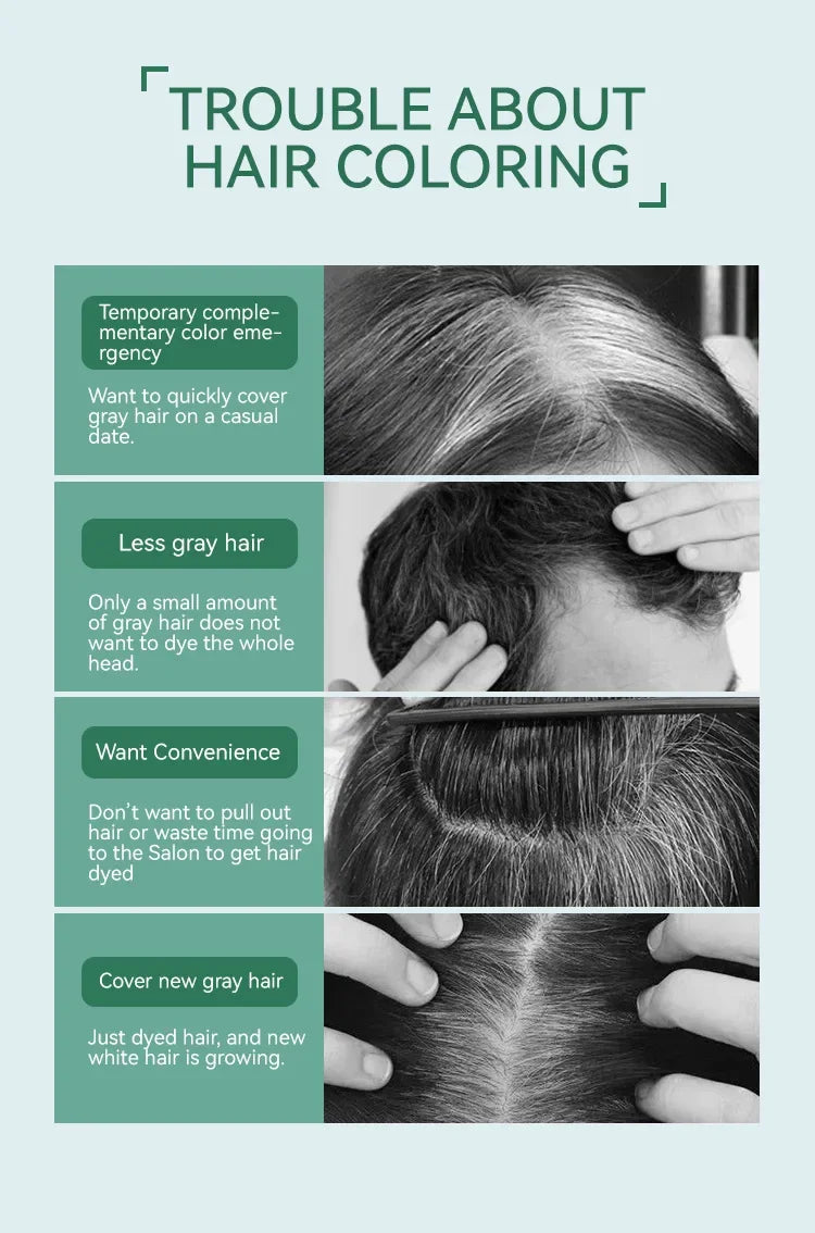 One-Time Hair Dyeing Stick Instant Gray Root Coverage Hair Color Cream Stick Temporary Cover Up White Hair Colour Dye No Harm