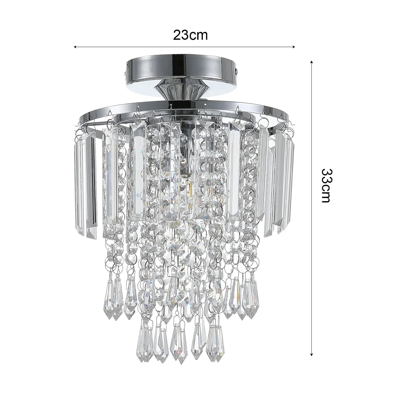 KOMORE Crystal Mount Ceiling Light 23cm /25cm / 30cm Dia for Living Room, Bedroom, Kitchen