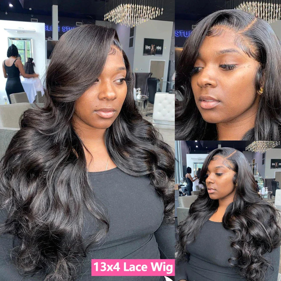 Body Wave 13x4 Lace Front Wigs Human Hair 13x6 Transparent Lace Frontal Wigs Human Hair PrePlucked 4x4 Lace Wigs For Women Bling