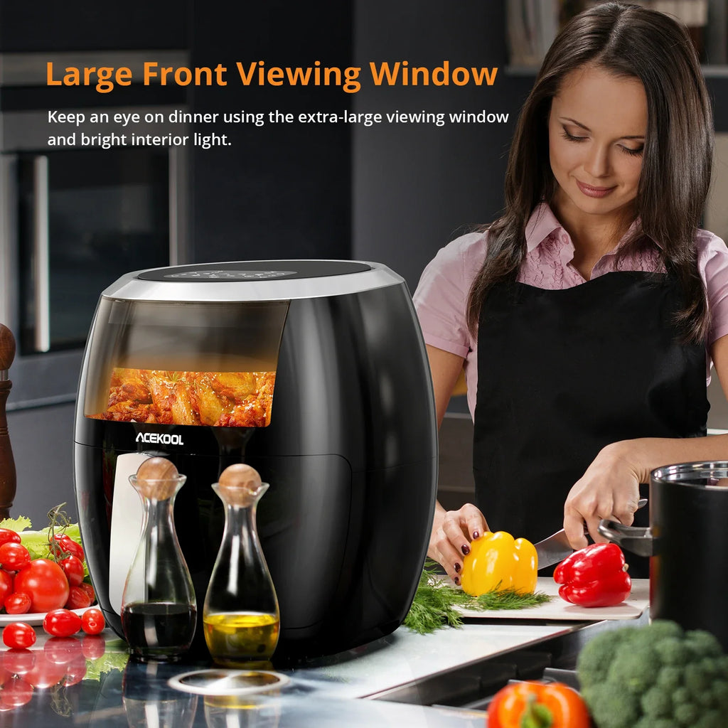 Air Fryer Oven Digital Large 7.7L Rapid Air Circulation,Air Fryers With Touch Screen Viewable Window Dishwasher Safe Accessories