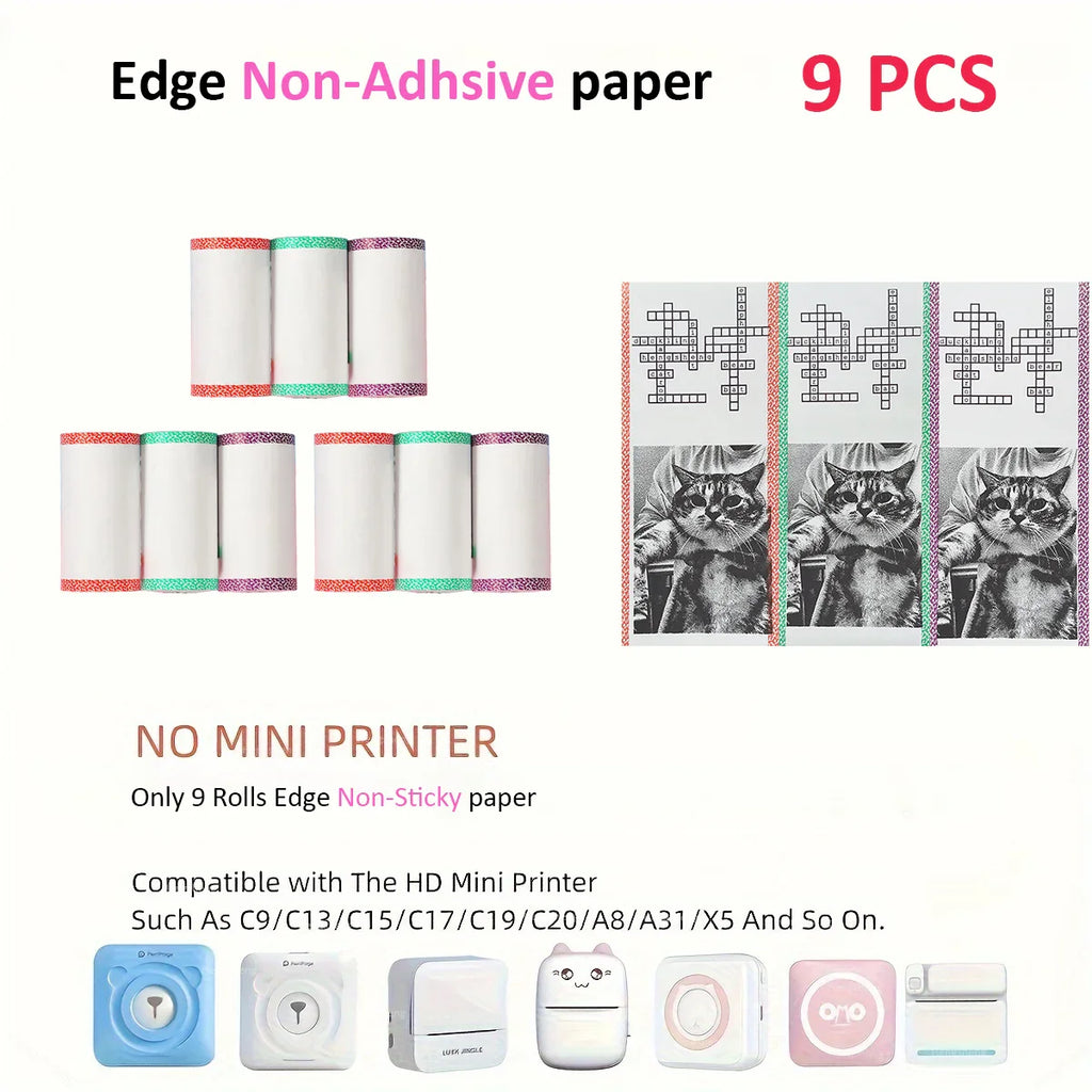 Kids Camera Instant Print Refill for Kids Instant Camera Thermal Printing BPA Free,57x25mm White Non-Adhesive Photo Print Rolls