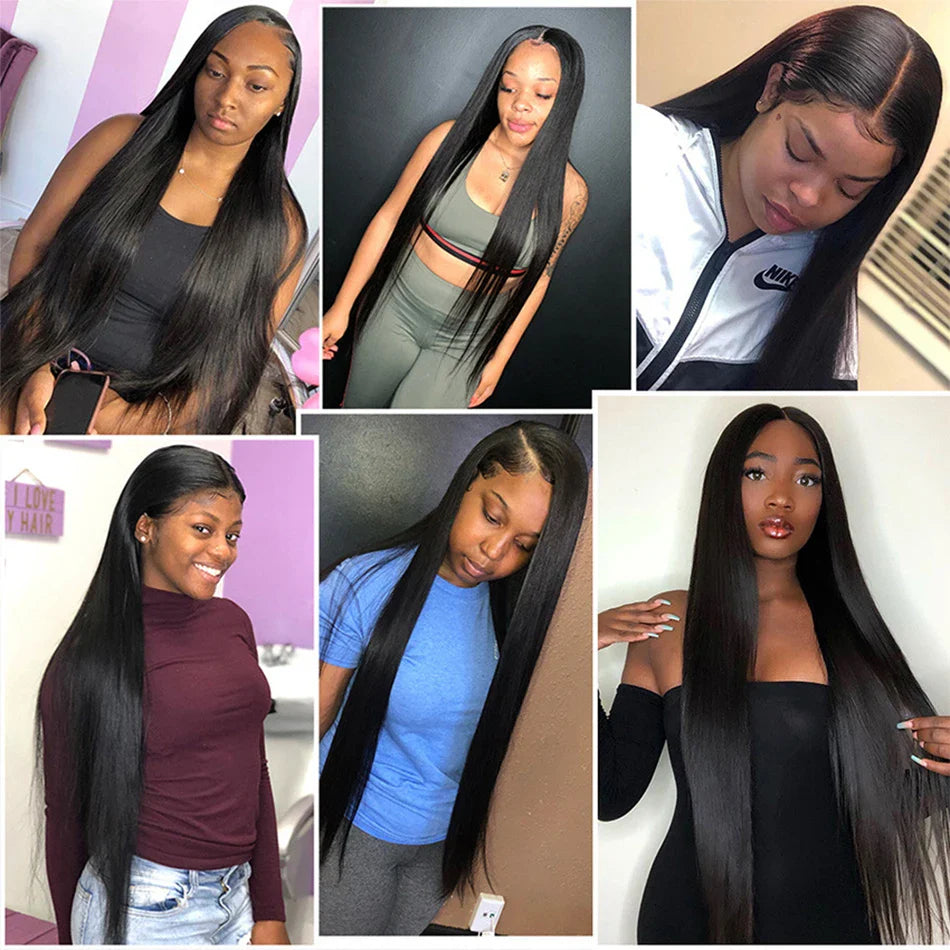 Straight 13x4 Lace Front Wigs Human Hair 13x6 Transparent Lace Frontal Wigs Human Hair PrePlucked 4x4 Lace Wigs For Women Bling
