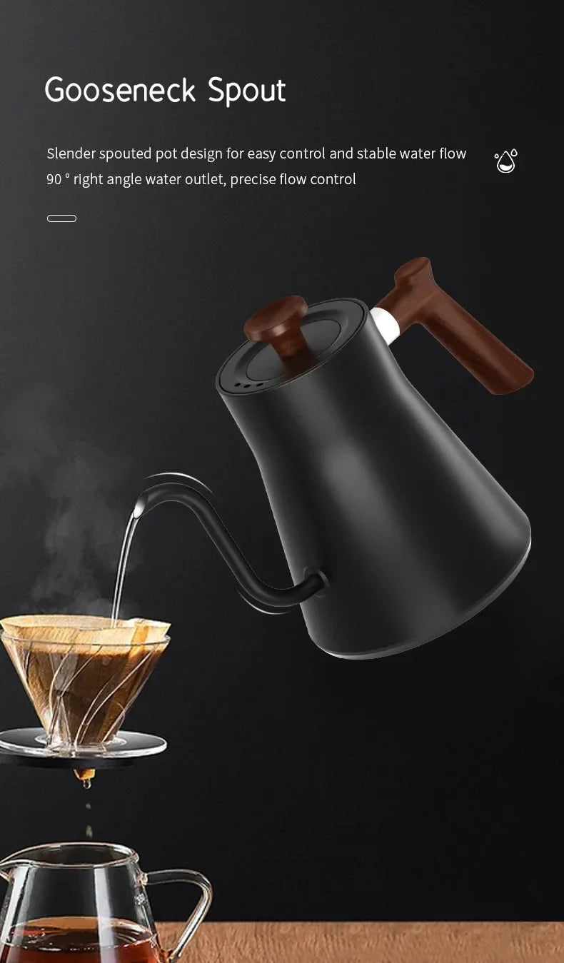 Electric Gooseneck Kettle 900ML Hand Brew Coffee Pot Smart Teapot Temperature Control Pot Rapid Heating Kettle 110v/220v