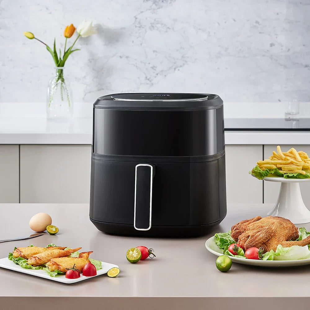 KOMORE 6L Air Fryer with Smart Touch Display & Non-stick Basket & 60 Minutes Timer & 80°C-200°C Adjustable Temperature