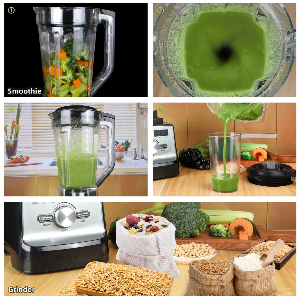 BioloMix Professional Blender Smoothie Mixer with 2L BPA Free Pitcher, Smart Timer And Pre-programed Peak 2200W Power Mixer