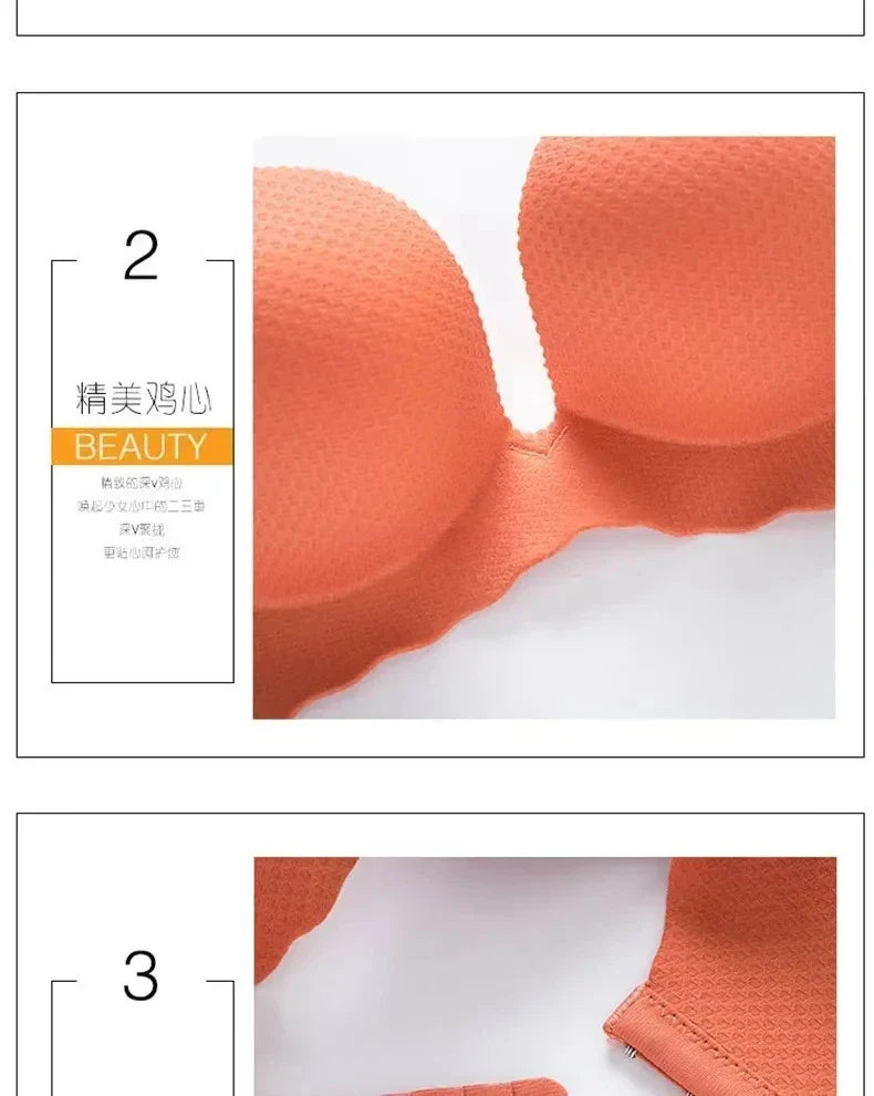 2025 New Extreme Push Up Bra 8cm Pads Small Bust Double Cup Padding Wireless Adjustable Plunge Bra Seamless Lift & Natural Shape