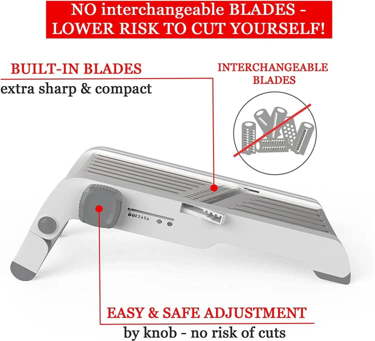 LMETJMA Ultra Sharp Mandoline Slicer Upgraded Vegetable Slicer Kitchen Adjustable Thickness Food Cutter Slicer Dicer KC0450