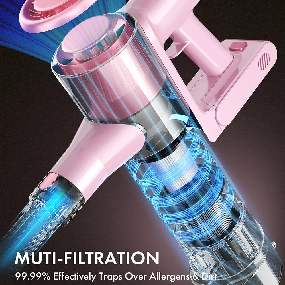 Homeika Cordless Vacuum Cleaner,28KPA 55mins Powerful Suction 8-in-1 LED Display,One-Click Dust Emptying for Pet Hair/Allergies