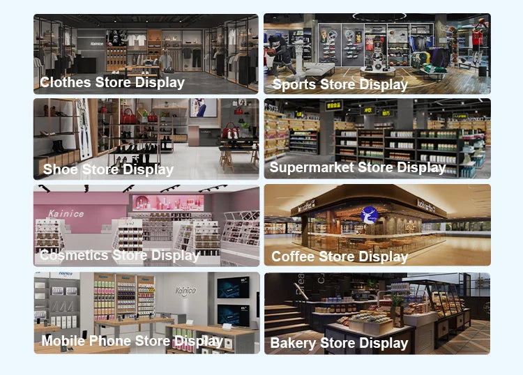 Floor-To-Ceiling Adjustable Stand Mobile Clothes Rail With Wheel Clothing Shop Stainless Steel Display Rack