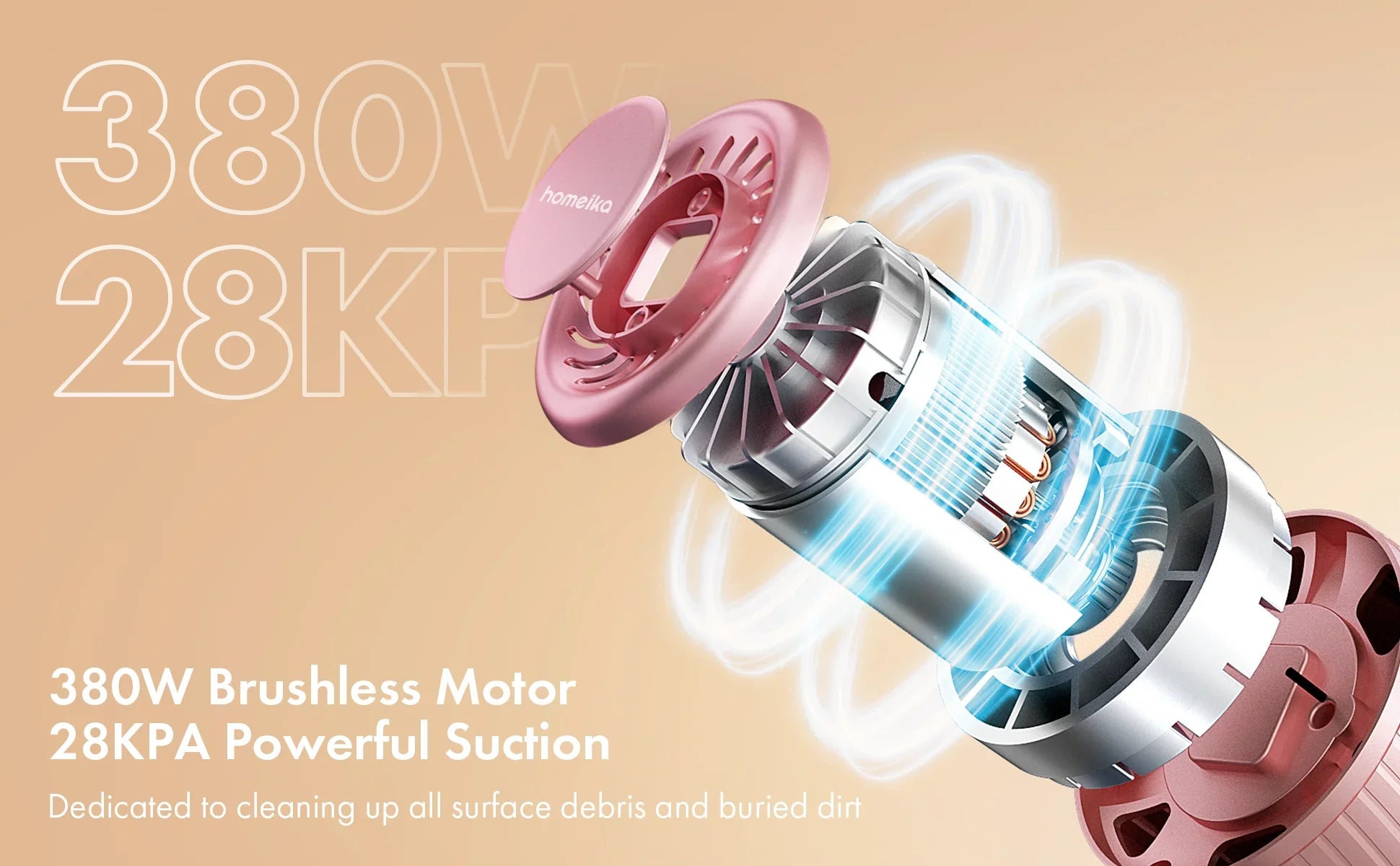 Homeika Cordless Vacuum Cleaner,28KPA 55mins Powerful Suction 8-in-1 LED Display,One-Click Dust Emptying for Pet Hair/Allergies