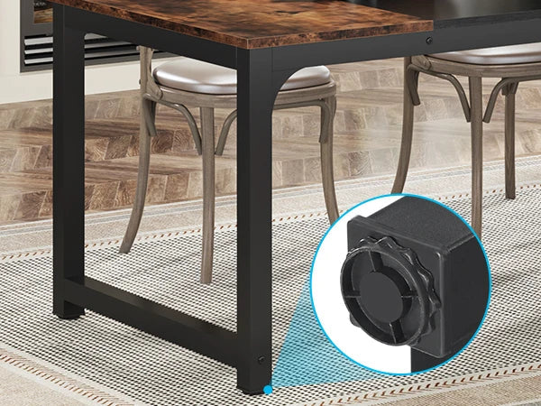 Tribesigns 63"x31.5" Dining Table, Industrial Kitchen Table for 6-8 Person, Rectangular Dinner Table for Dining Room Kitchen