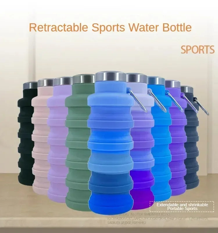 New Portable Silicone Water Bottle Retractable Folding Coffee Bottle Cups E Outdoor Travel Tools Collapsible Sport Bottles