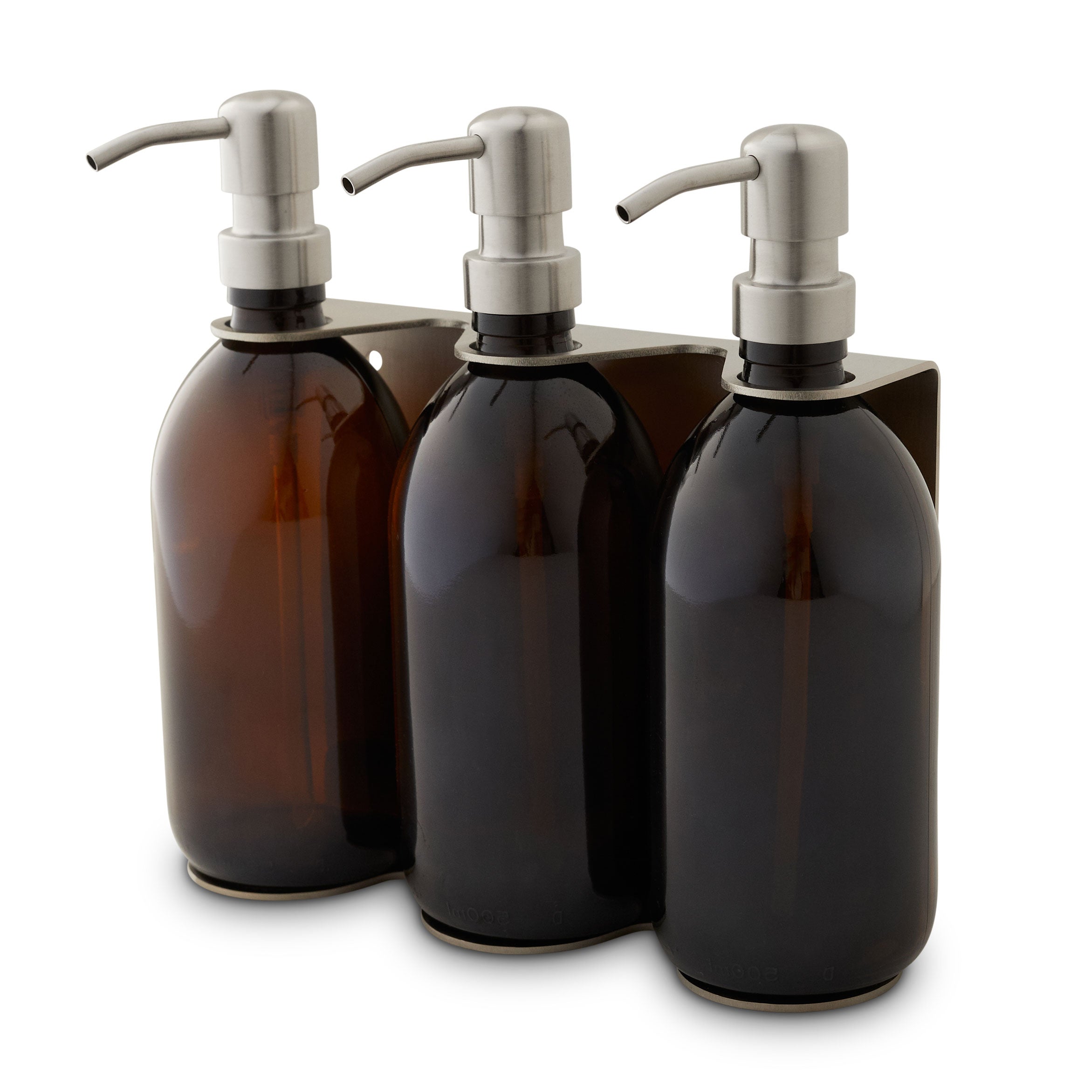 Nickel Triple Wall Mounted Soap Dispenser