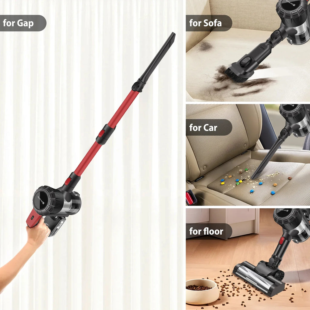 DayPlus Cordless Vacuum Cleaner,3800W 6 in 1,Lightweight Handheld Stick Vacuum,2 Speed 30KPa,for Home Floor Carpet Car Pet Hair