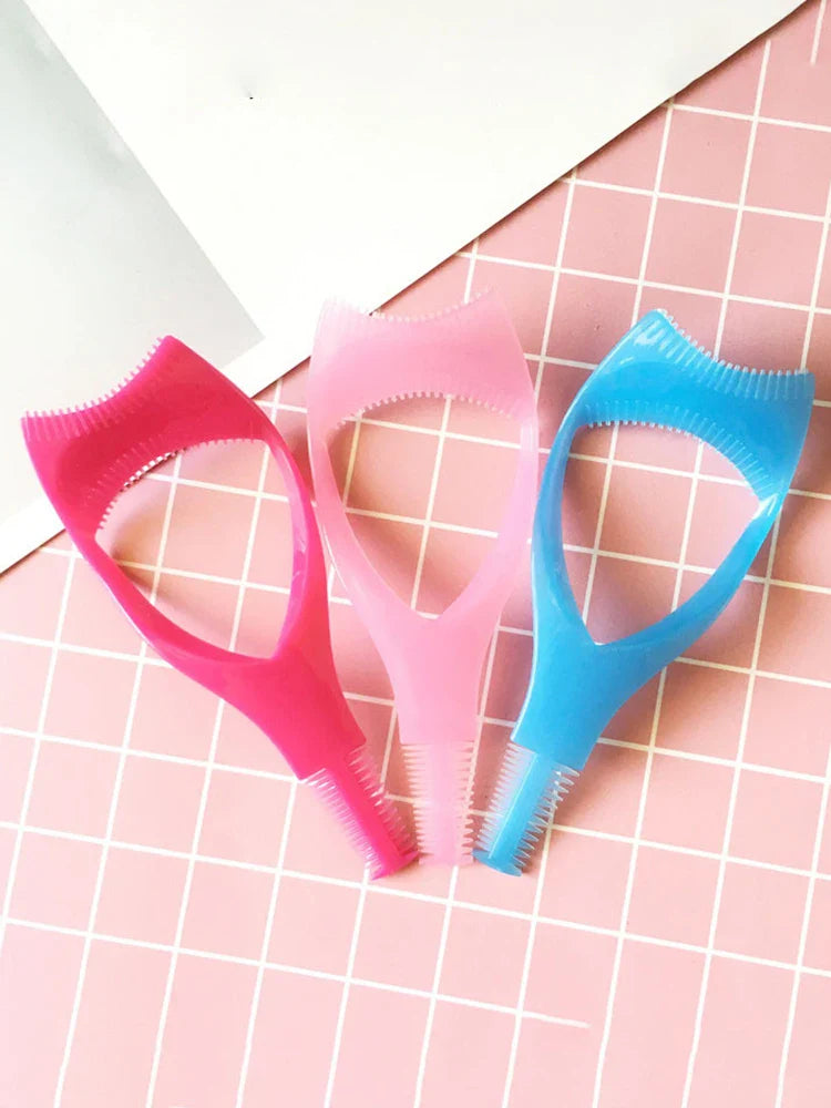 Handy Eyelash Aid Clip Pink Eye Makeup Aid Tool Y Shape Silicone Mascara Applicator Shield Multifunctional Silicone Eyeliner Mak