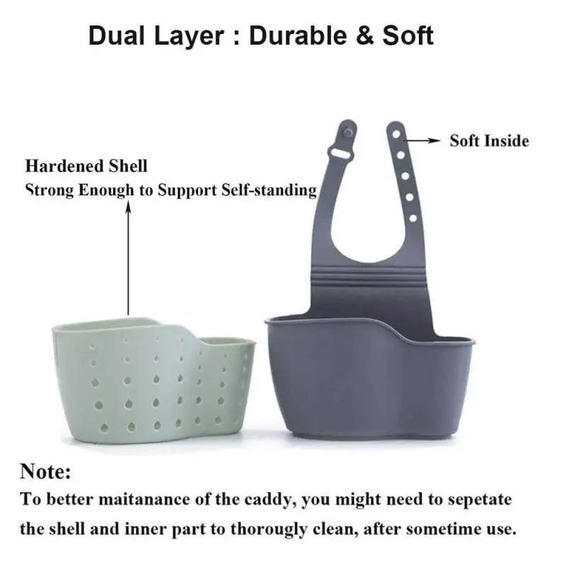 Home Storage Drain Basket Kitchen Sink Holder Adjustable Soap Sponge Shlf Hanging Drain Basket Bag Kitchen Accessories