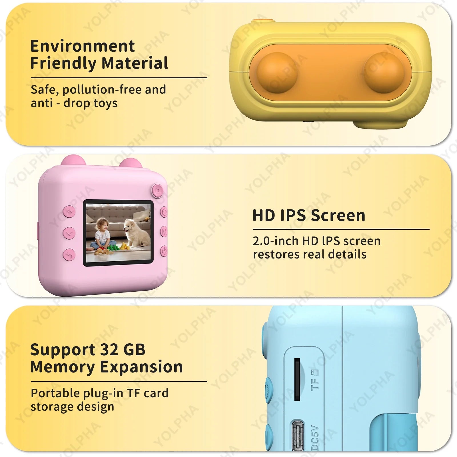 Kids Camera Instant Print, HD Instant Print Camera for Kids, Selfie Digital Camera for Kids Boys& Girls Ideal Kids Toys Gifts