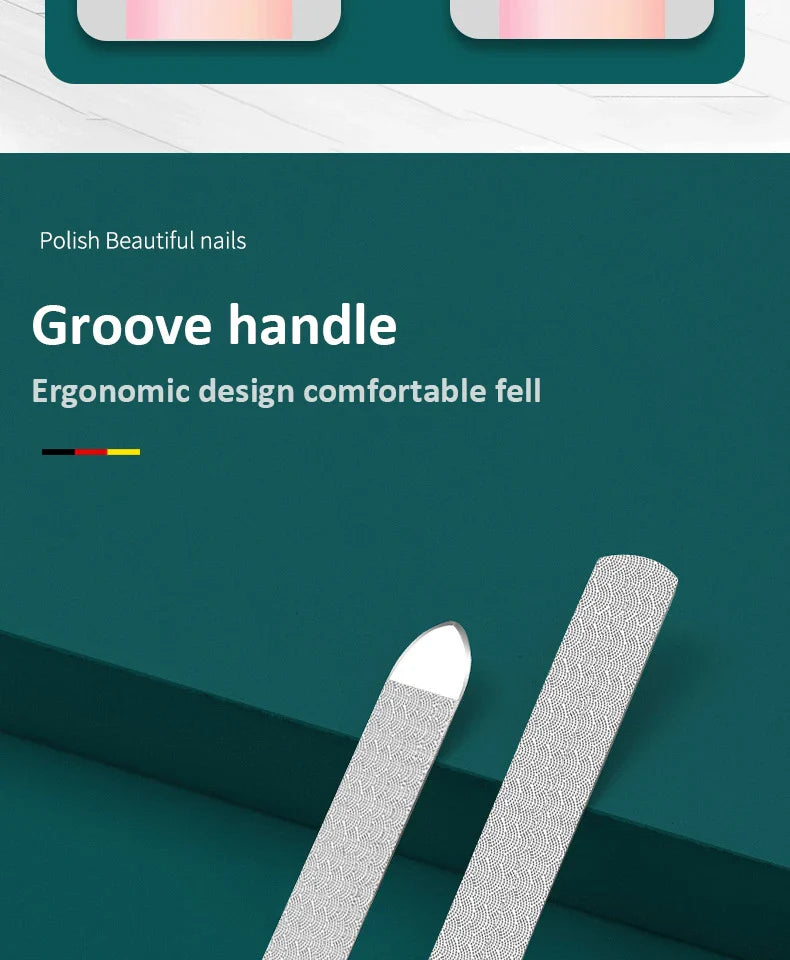 1Pcs Stainless Steel Nail Files High-Quality Double SidedManicure Pedicure Grooming For Professional Finger Toe Nail Care Tools